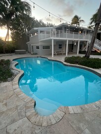 Back of home and pool