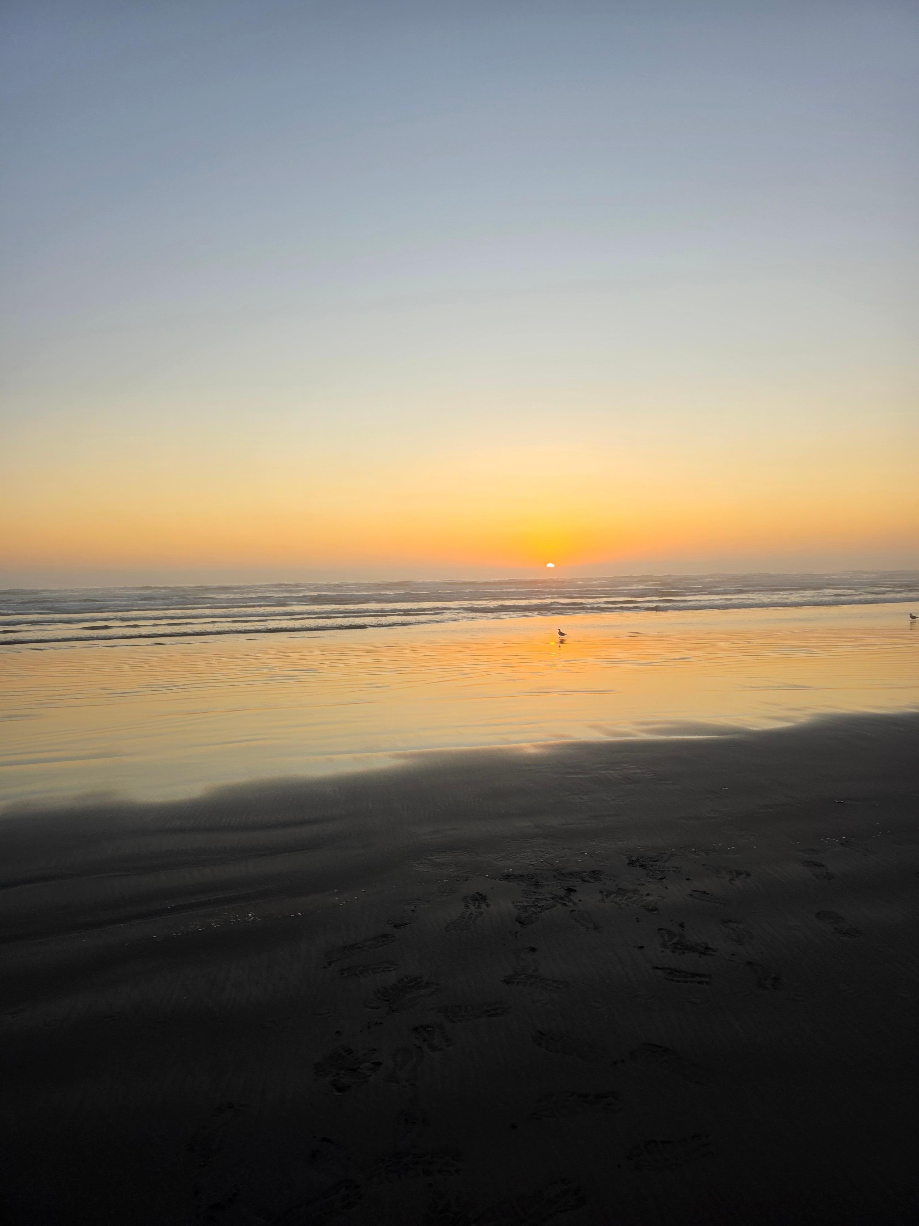 Beach at sunset in front of Inn.
