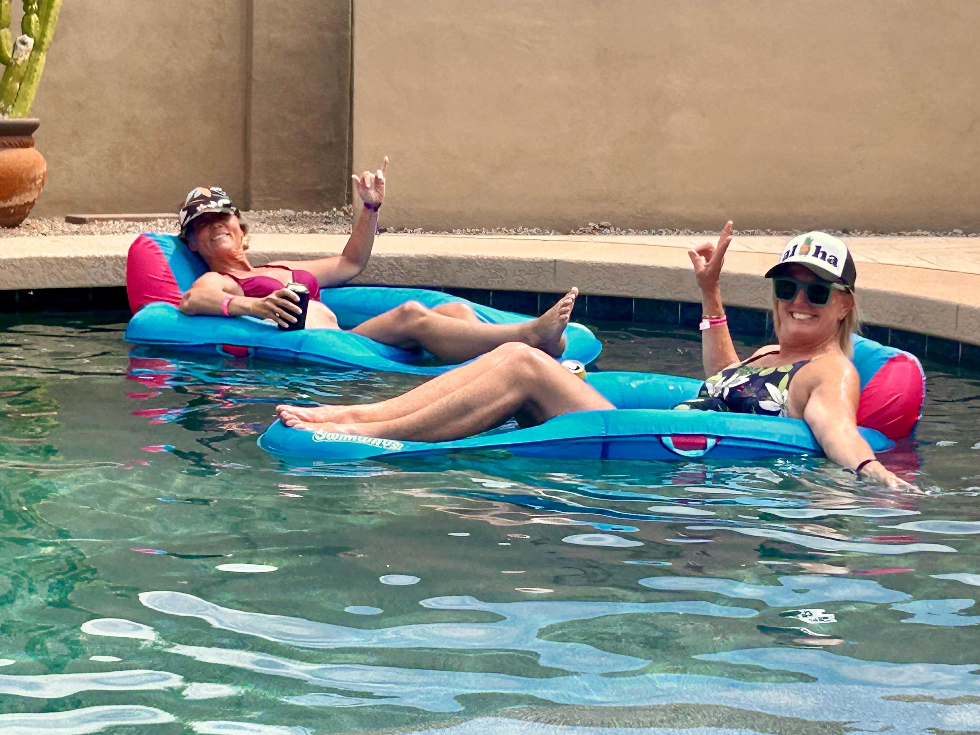 Relaxing in the pool all day!