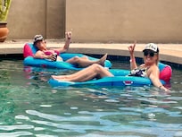 Relaxing in the pool all day!