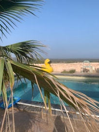 Lovely view of pool and beach