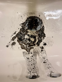 Bathroom sink at check in.