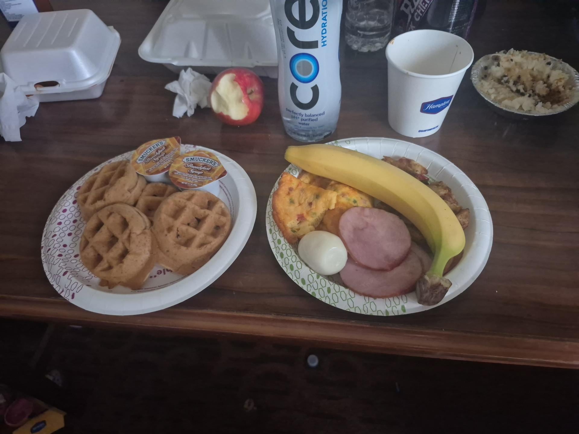 Breakfast is from 6am to 10am. Was a good breakfast for me being up at 9.