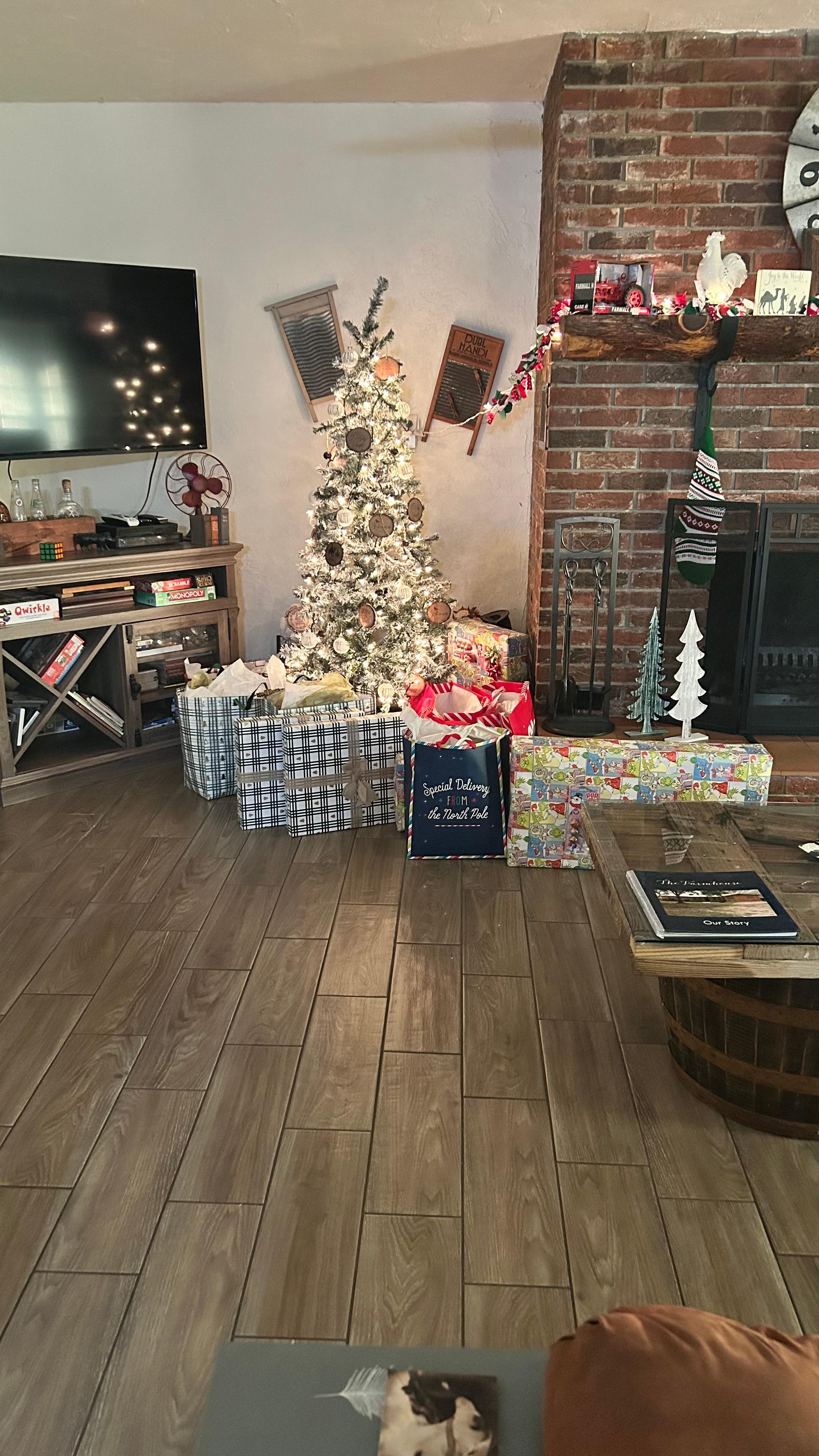 The house was decorated for Christmas! 