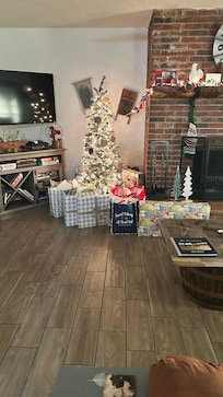 The house was decorated for Christmas!