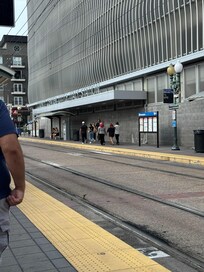County Center/Little Italy trolley station right behind hotel
