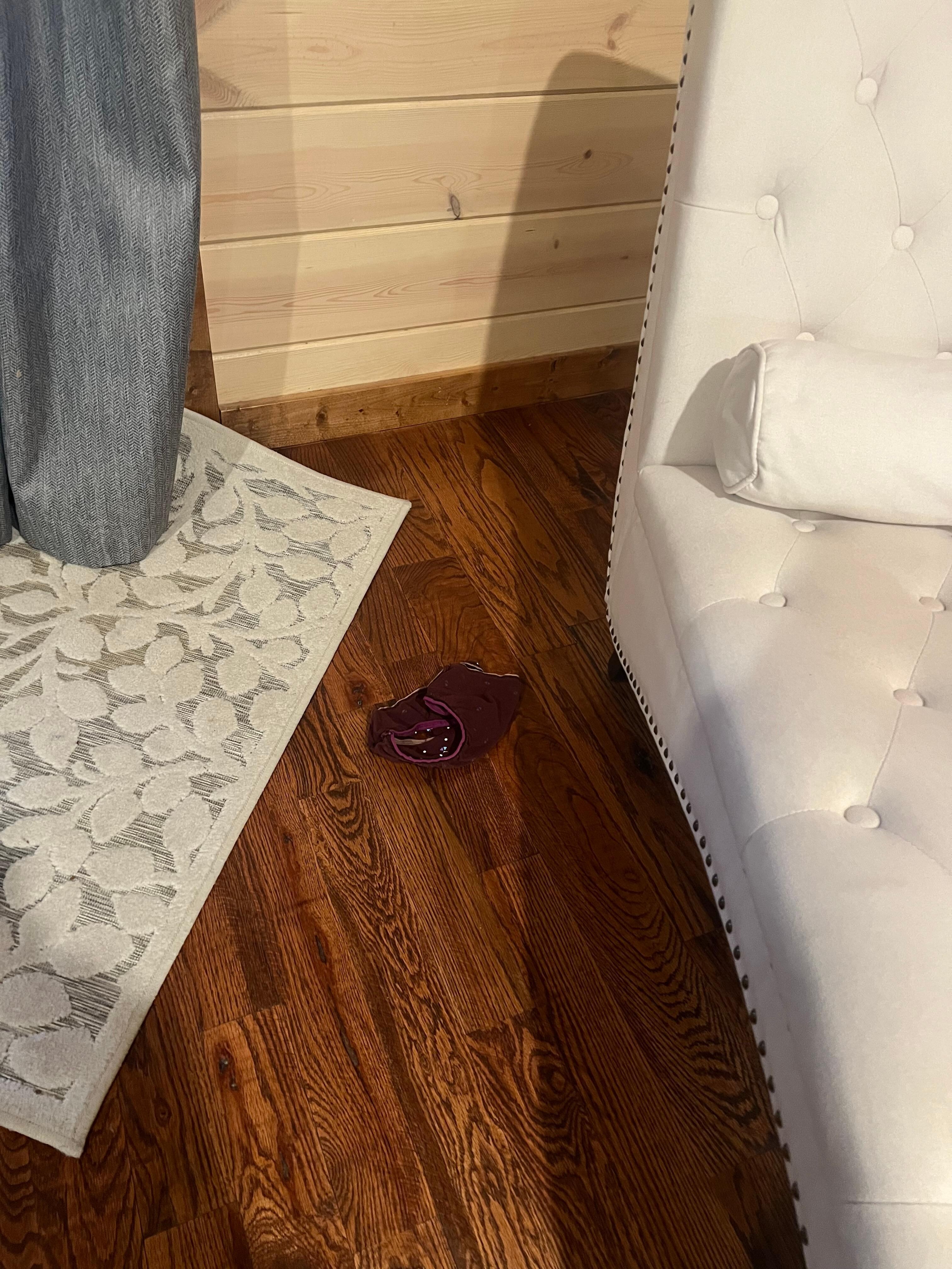 Previous guest panties left in floor 