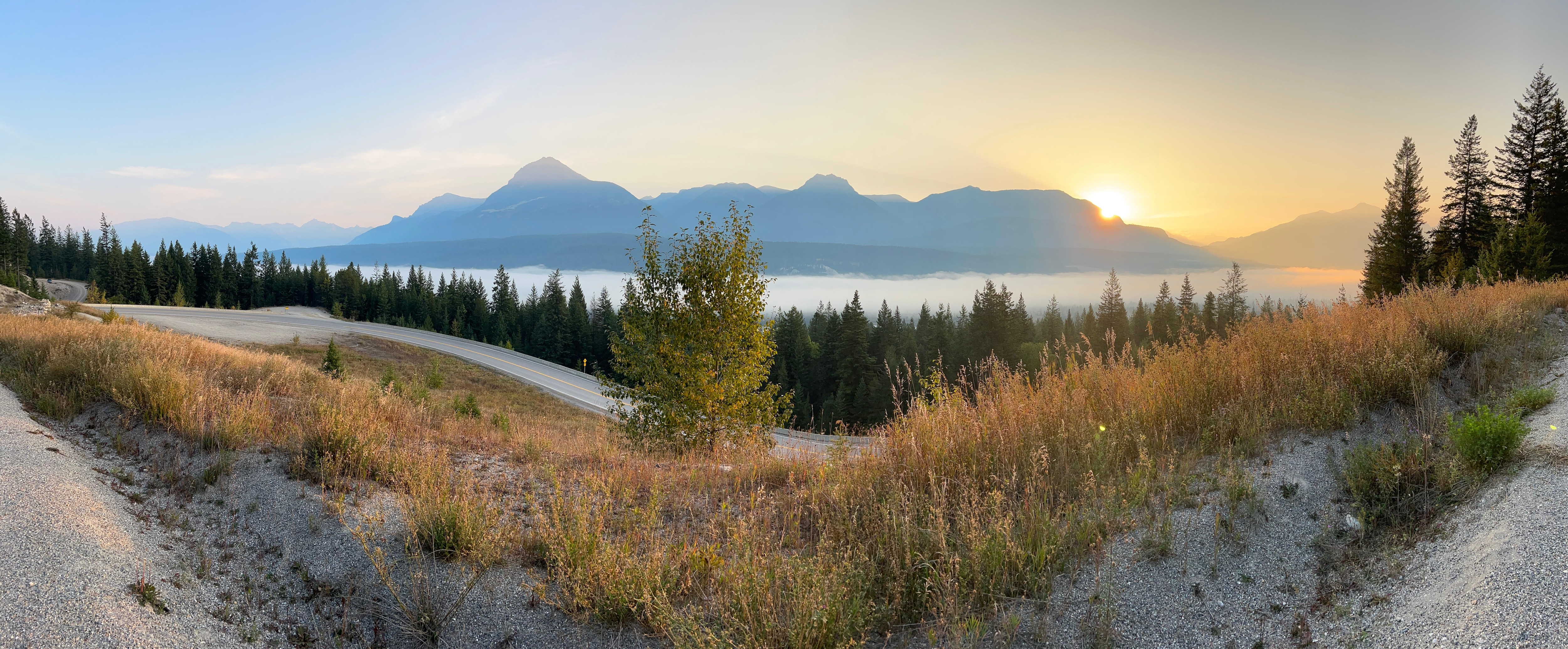 Morning view on the way down the mountain from our stay. 