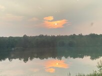 View of the lake from back deck