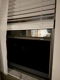 all windows open upon arrival, with no screens