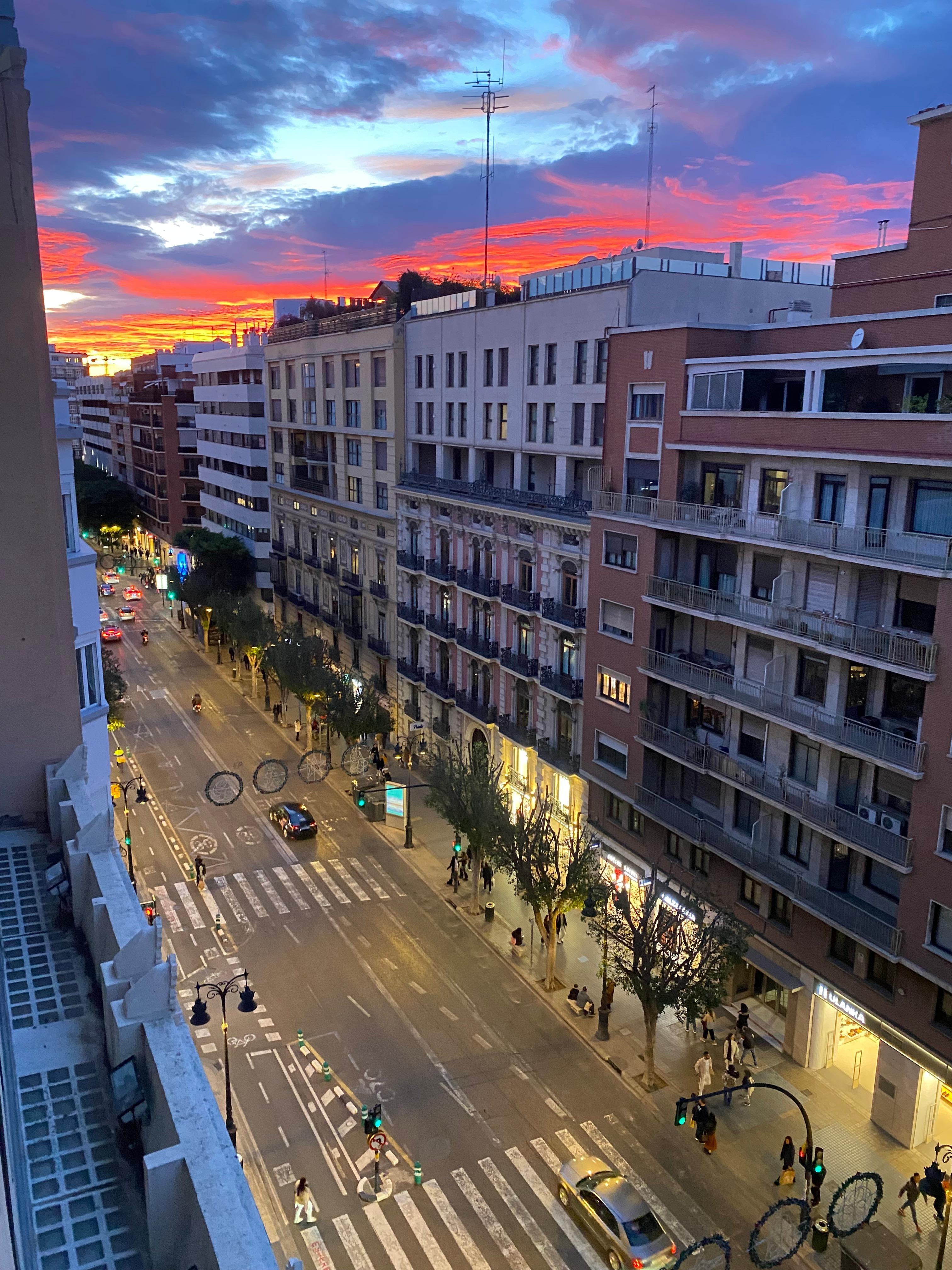 Sunset view from window