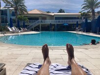 Relaxing at the Serenity pool