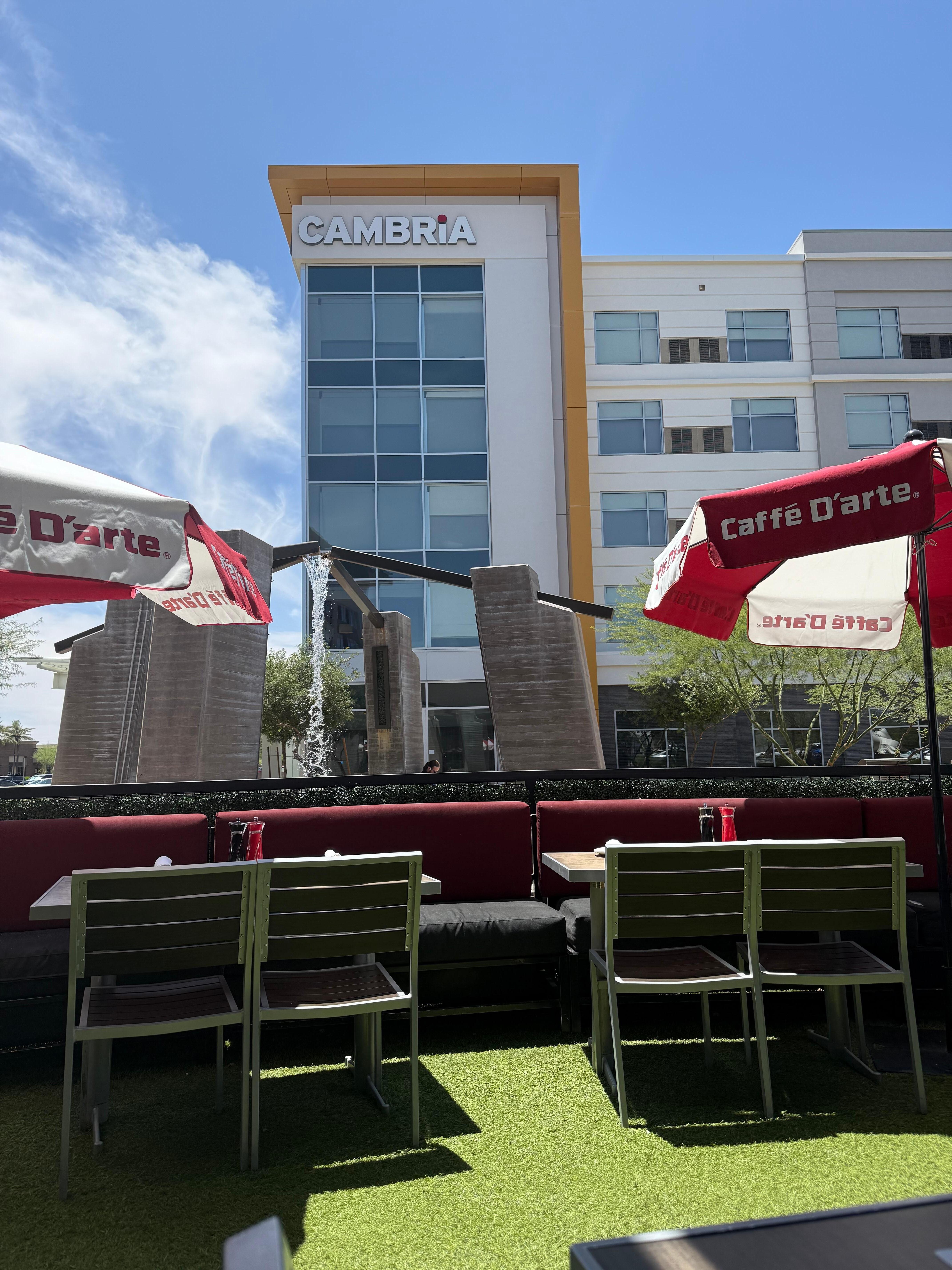 A view of the hotel from our lunch at the Sicilian Butcher  (which was amazing & walkable). 