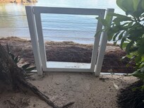 Had to walk on the seaweed to get out or in.