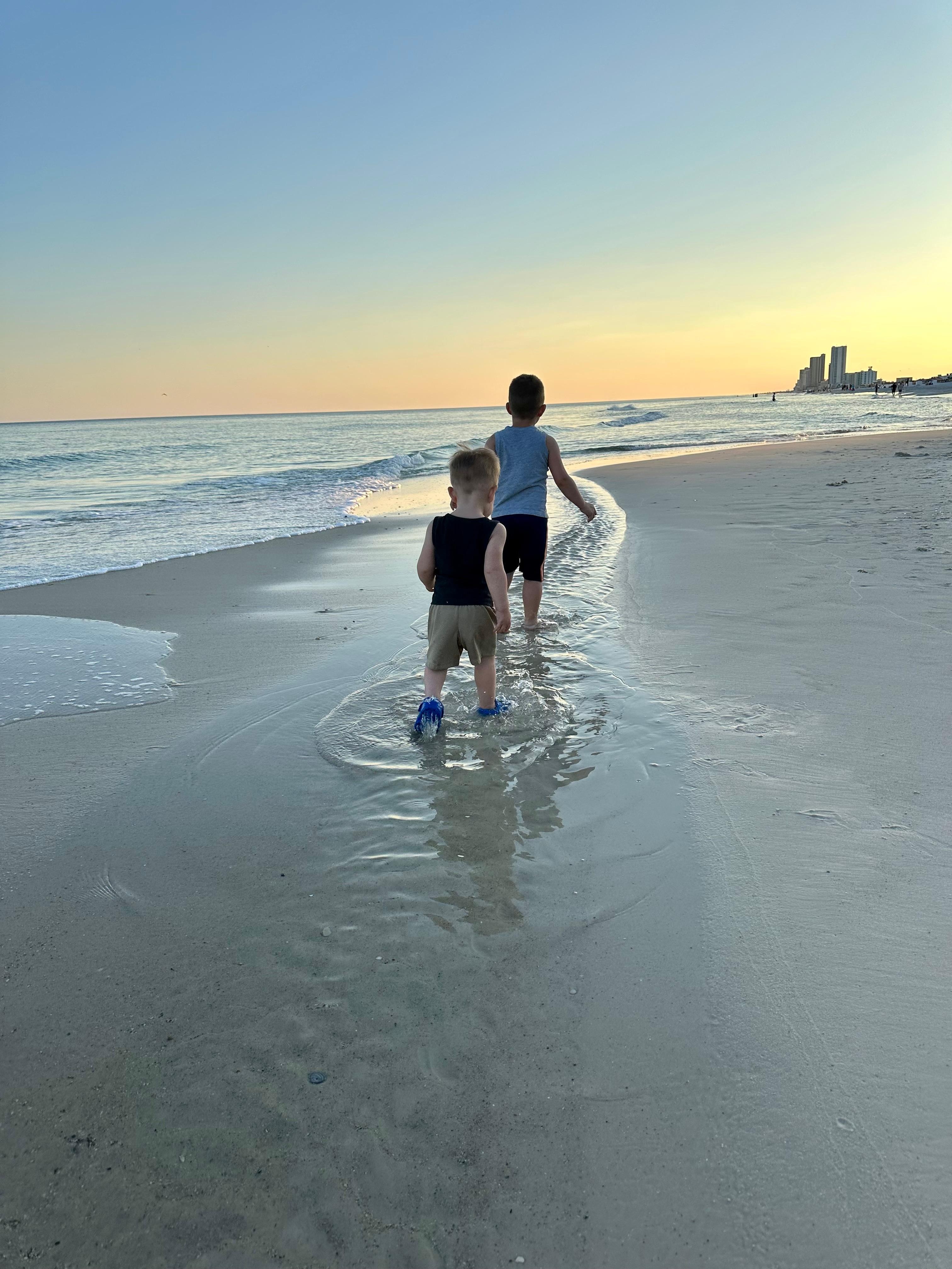 Our kids and grandsons were in a different room. They enjoyed our beach time.