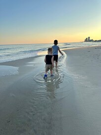 Our kids and grandsons were in a different room. They enjoyed our beach time.