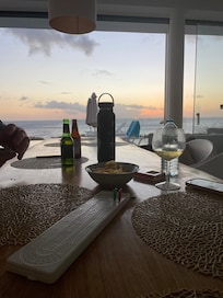 Sunset view from the dining table