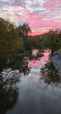 Early morning view of river adjacent to hotel.