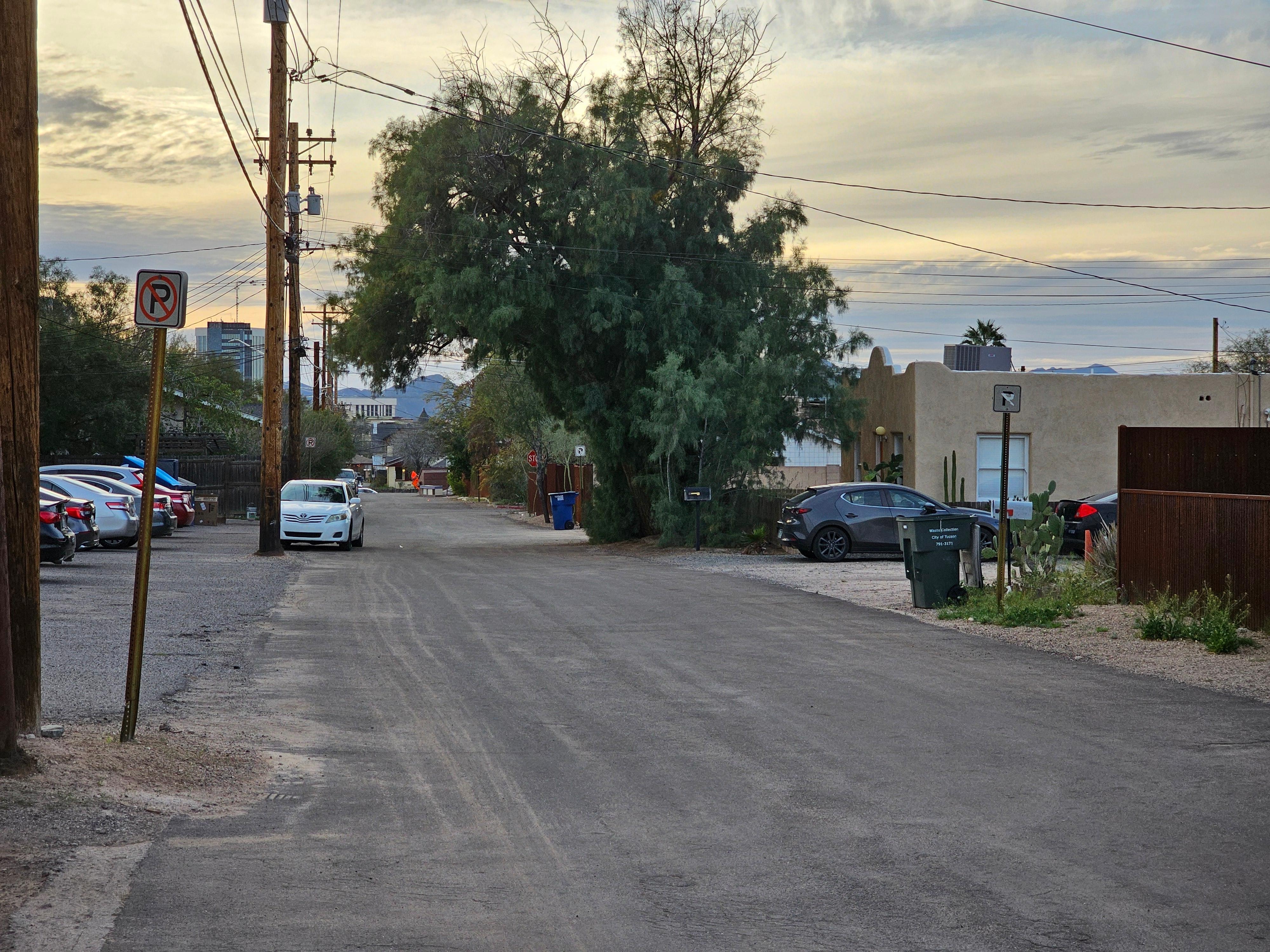 Looking West from front gate of property 