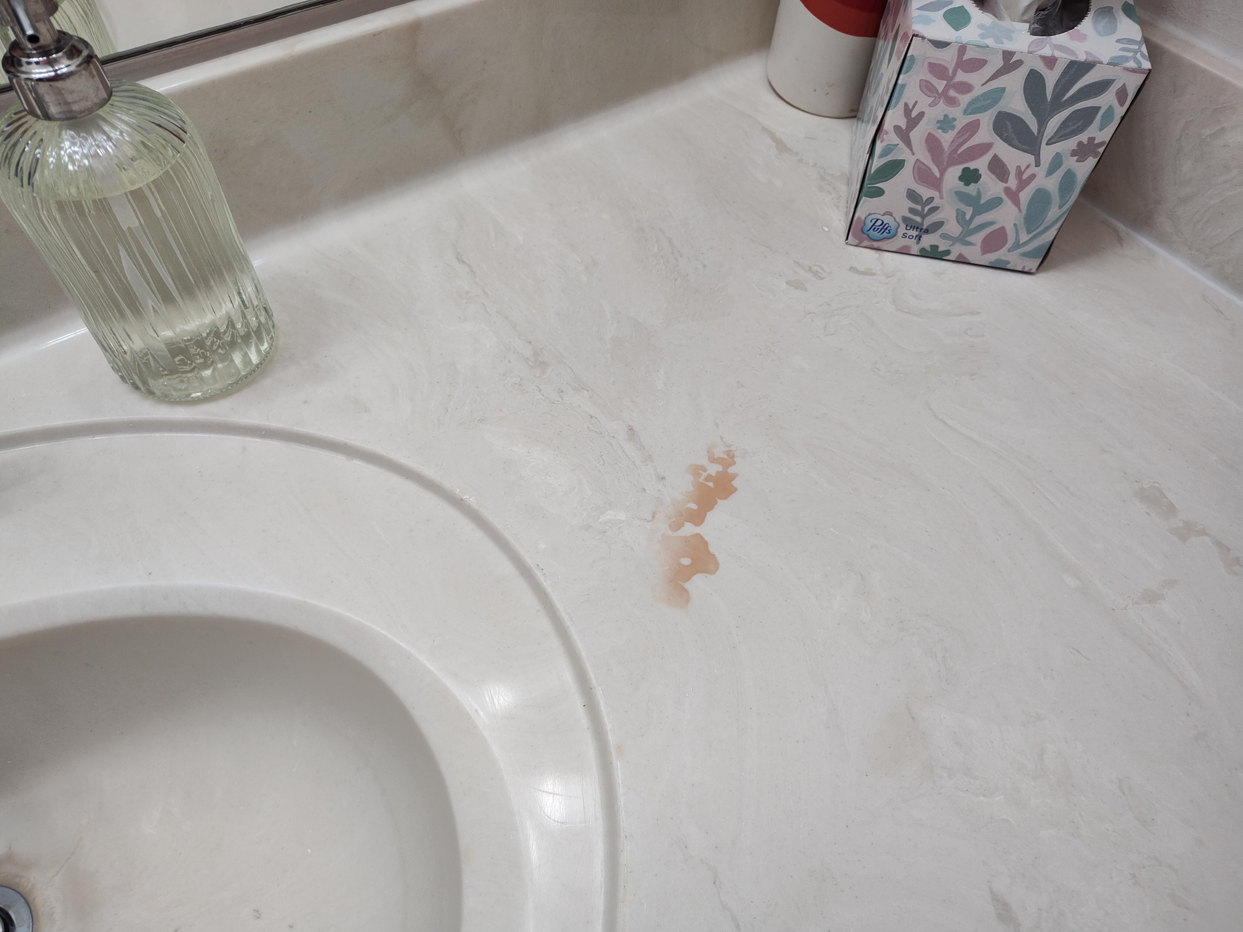 Bathroom vanity stained