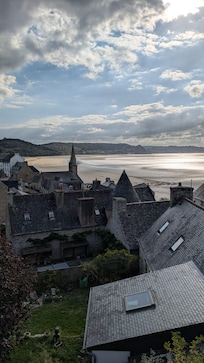 Blick aus dem ersten Stockwerk Richtung Strand