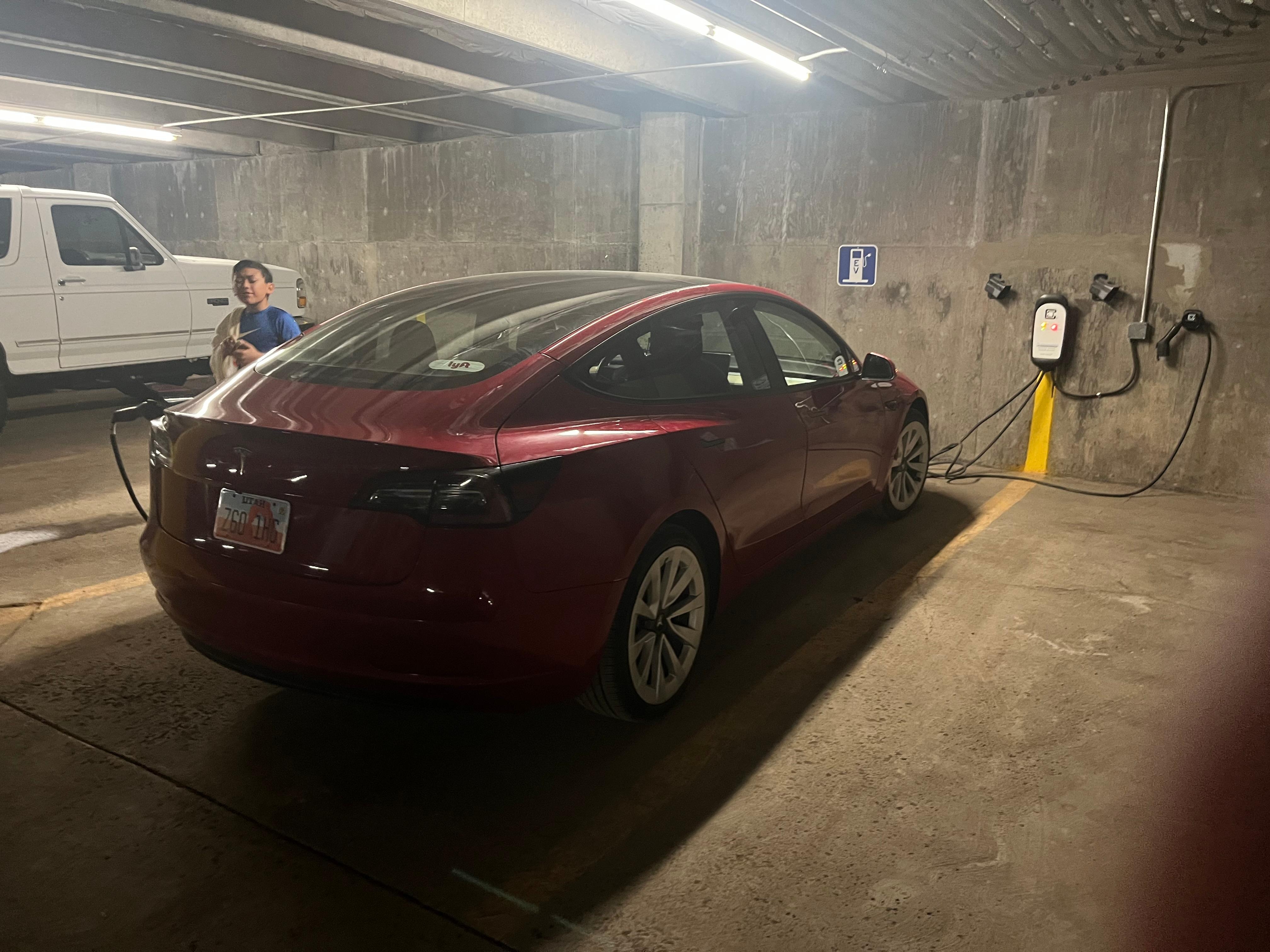 Fast 32 amp EV charger in garage 