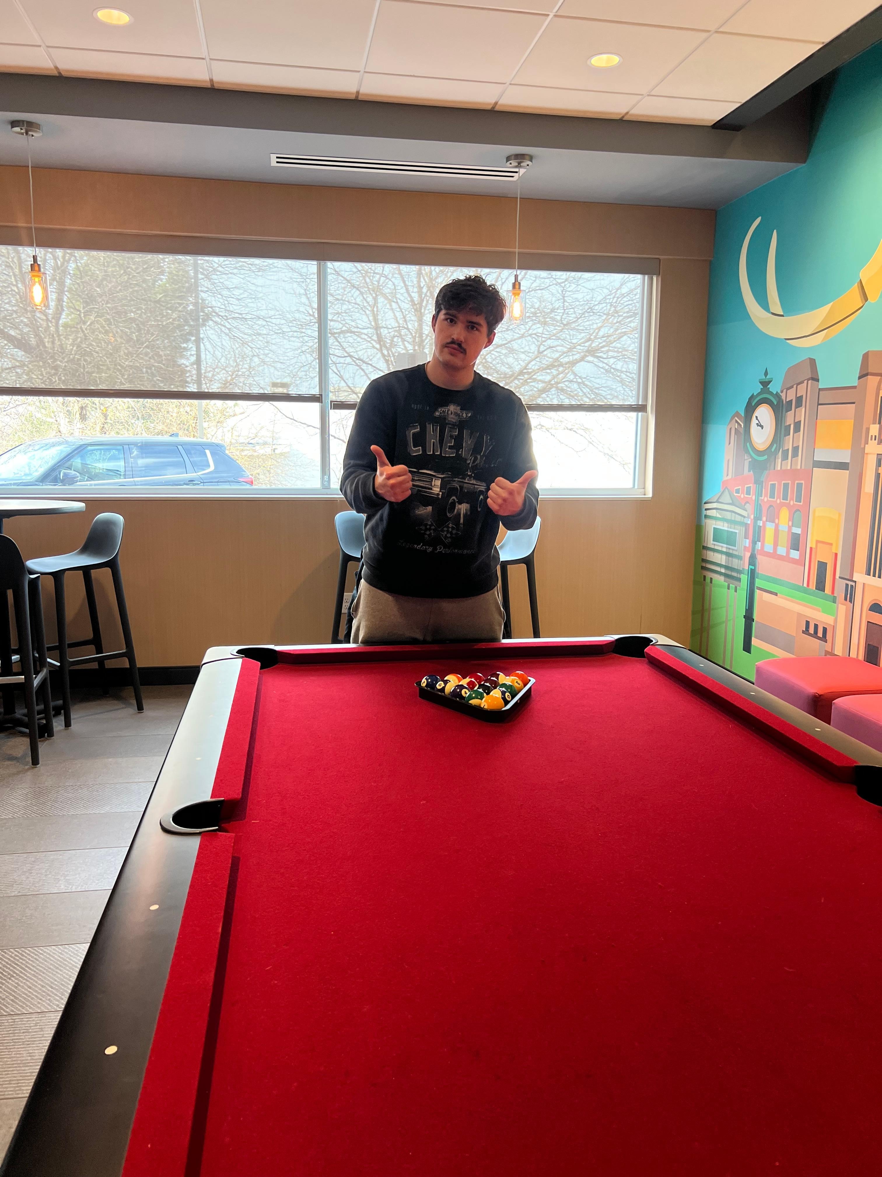 Complimentary pool table 