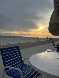 enjoying the patio at sunrise