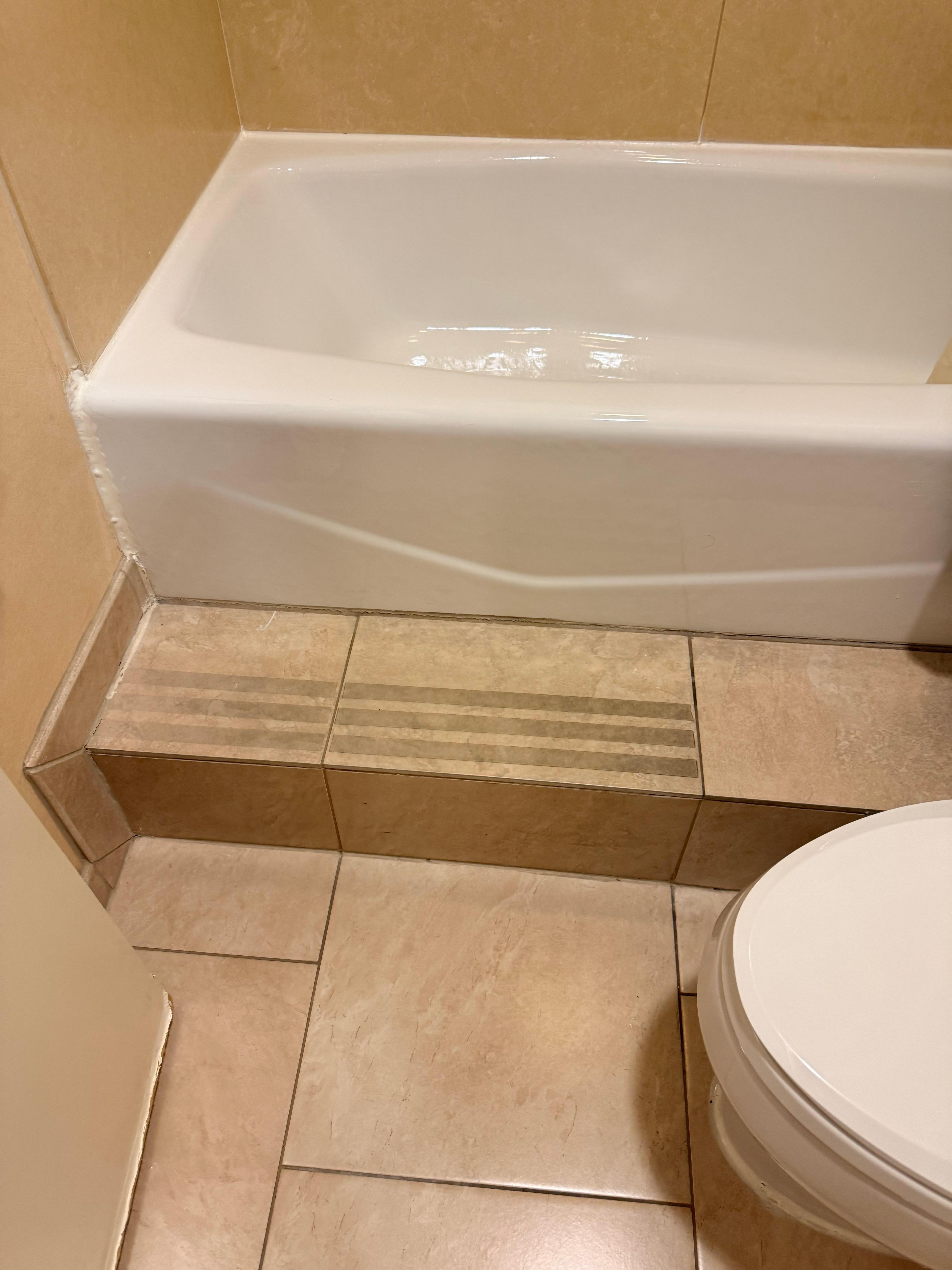 The bathroom you have to step up over and in. Very dangerous 