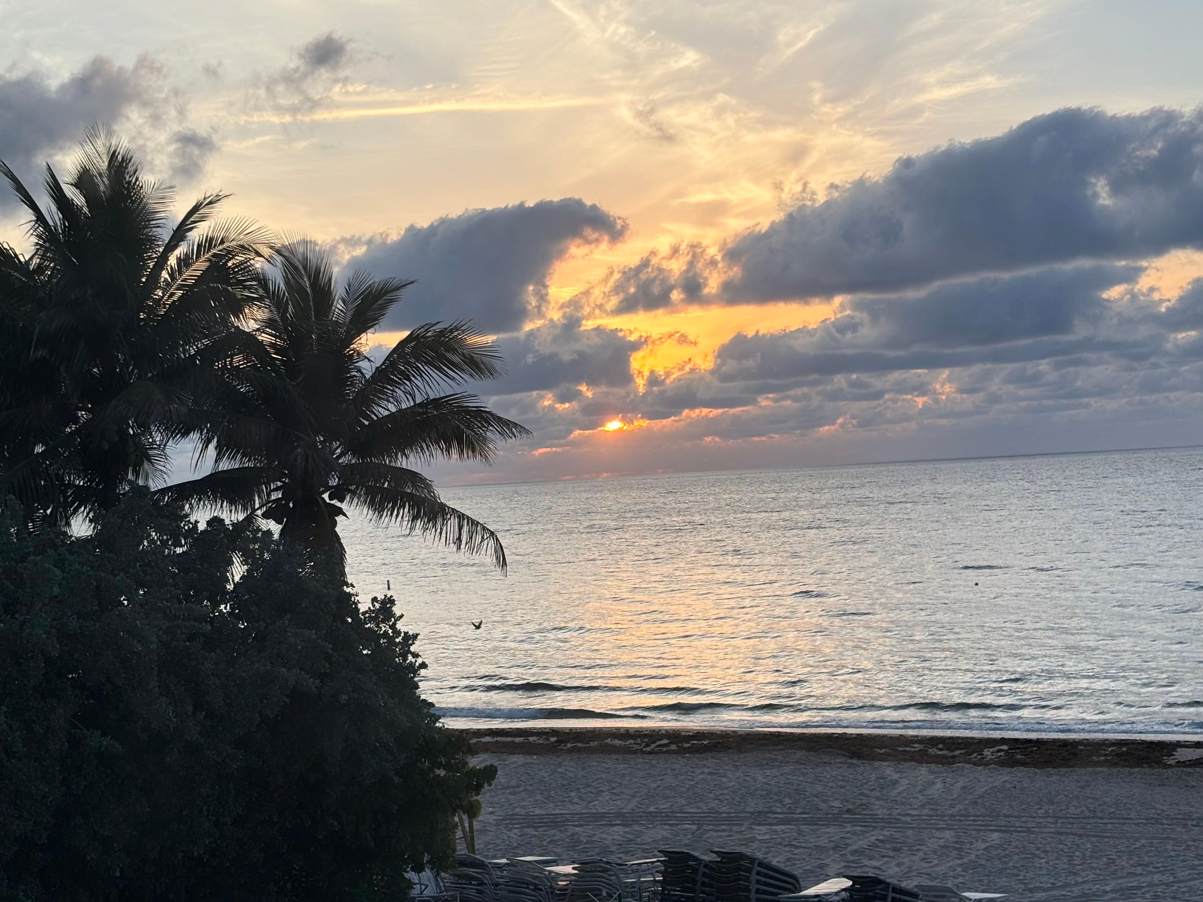 Sunrise view from oceanfront room