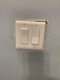 Bathroom switch plate not installed correctly