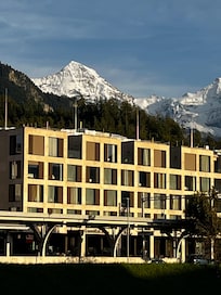 The hotel as viewed from other side of the inlet.