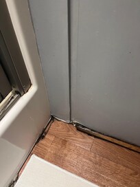 Rotted right side of shower