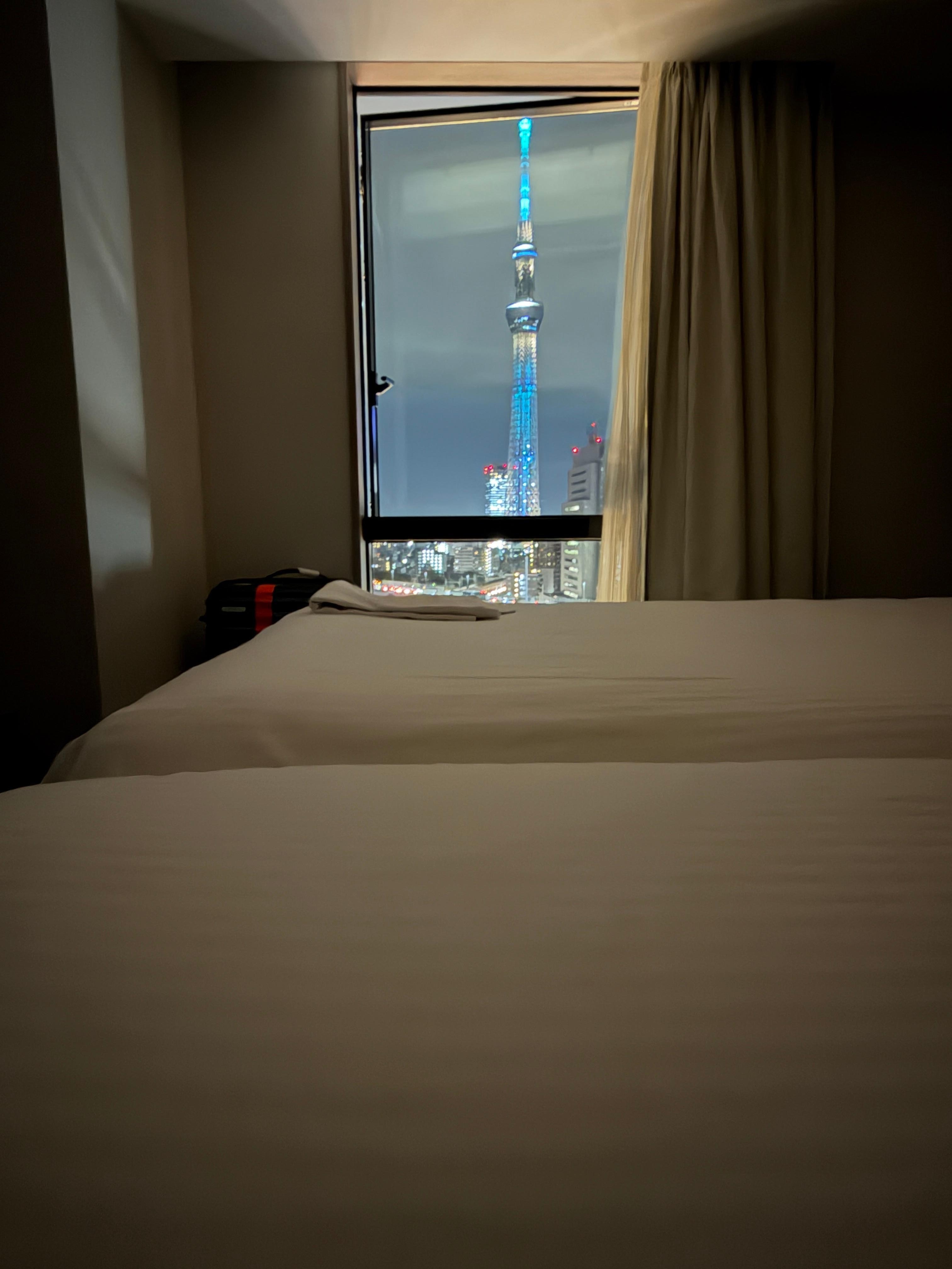 Amazing view of Tokyo Skytree we are at 13th flr