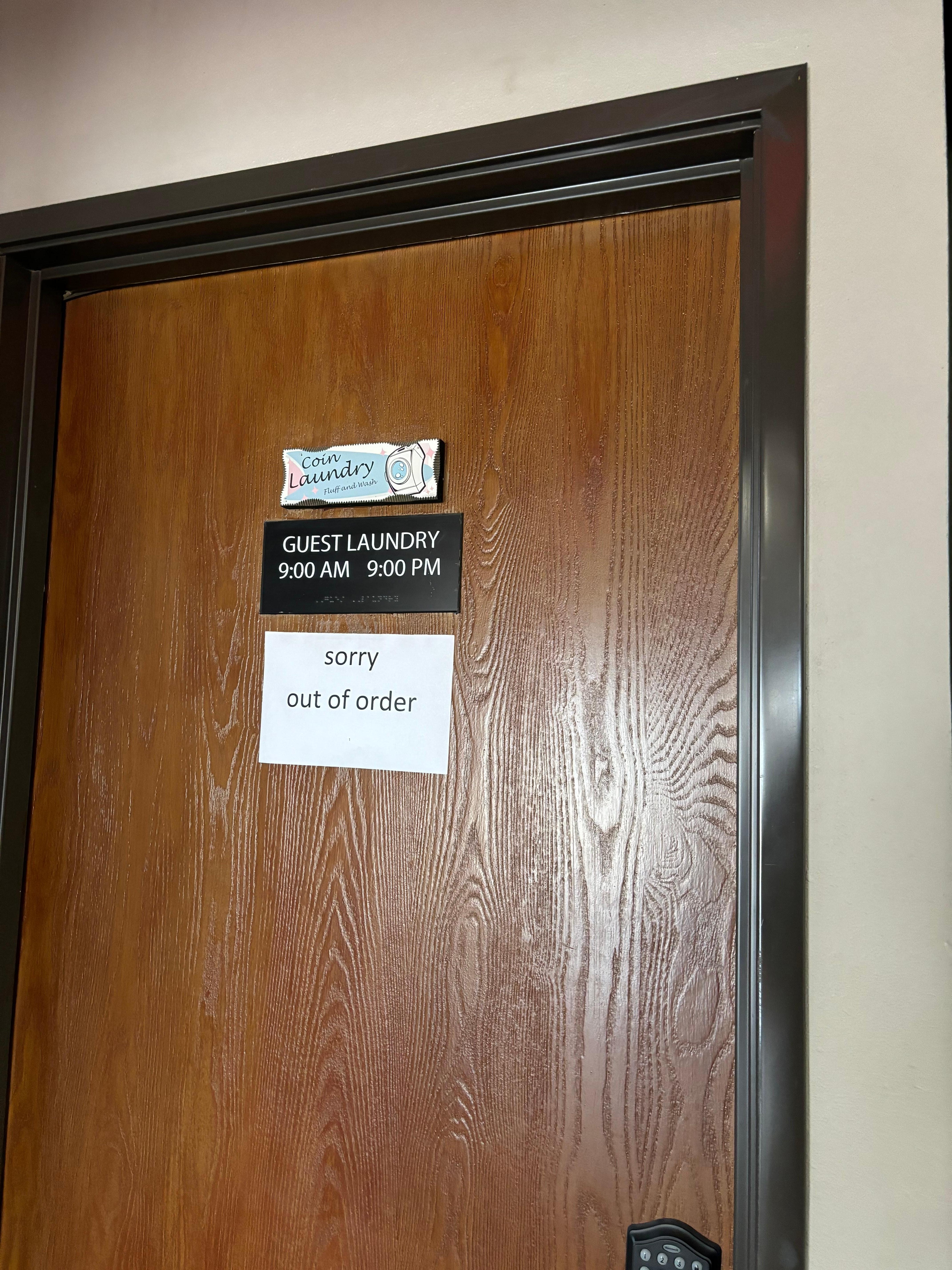 Laundry out of order