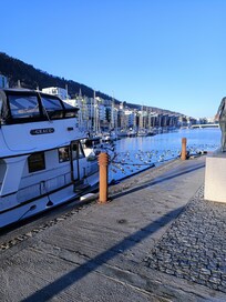 Right on the waterfront with lots of yachts to look at