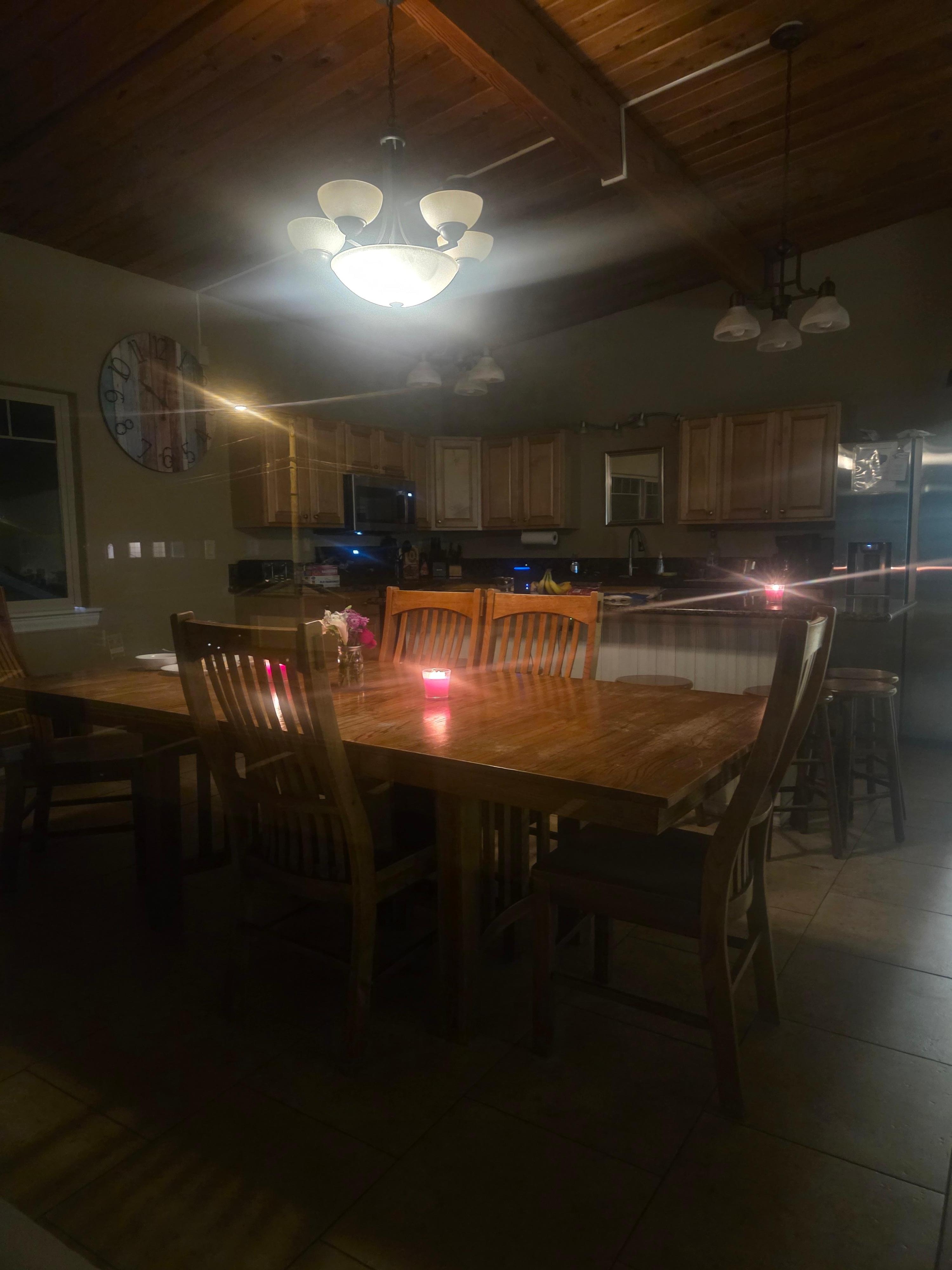 Outside deck looking inside @night 