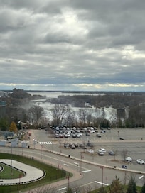 View of the small (US) Niagra Falls from our room.