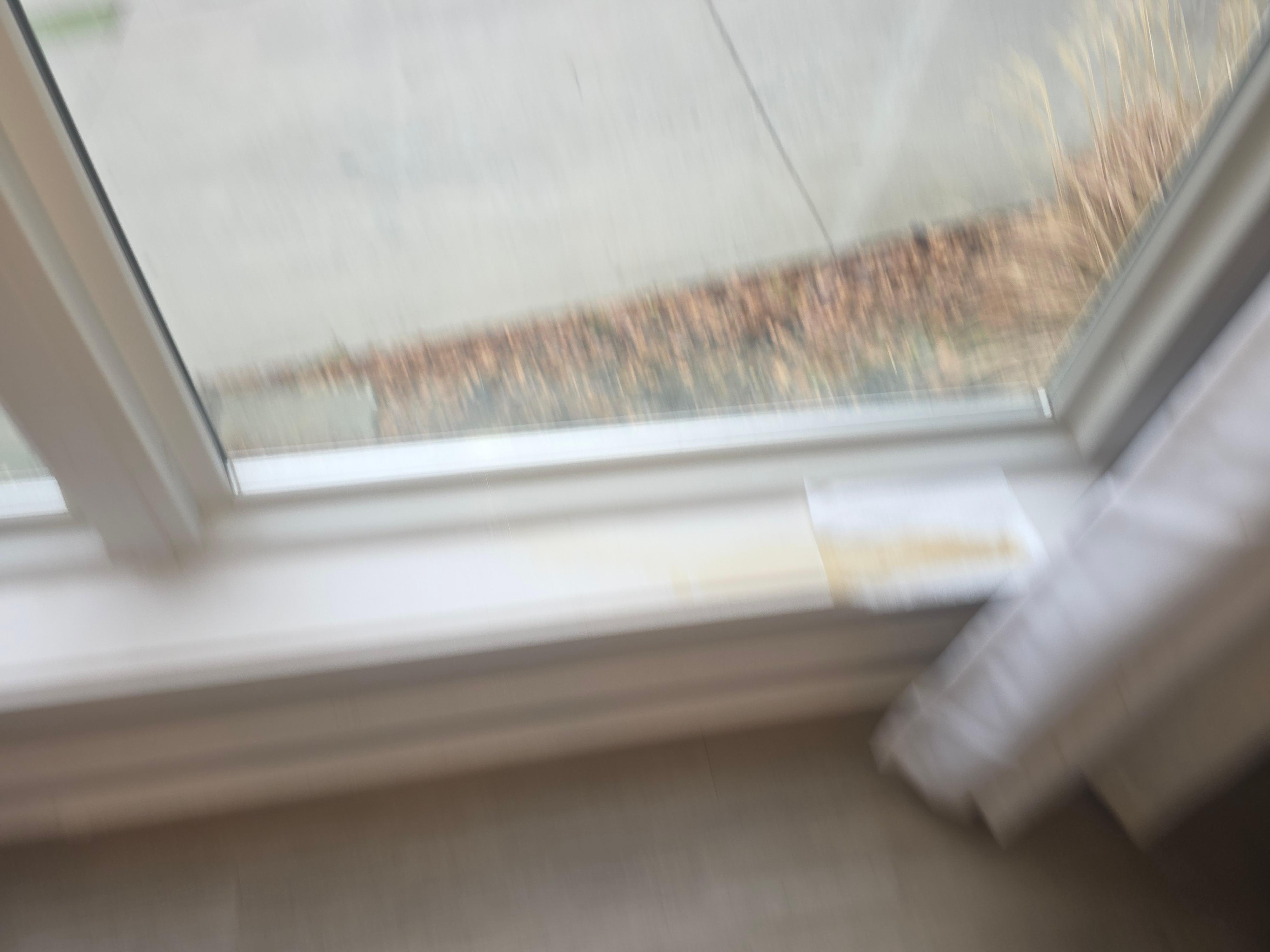 The window leaked when it rained.