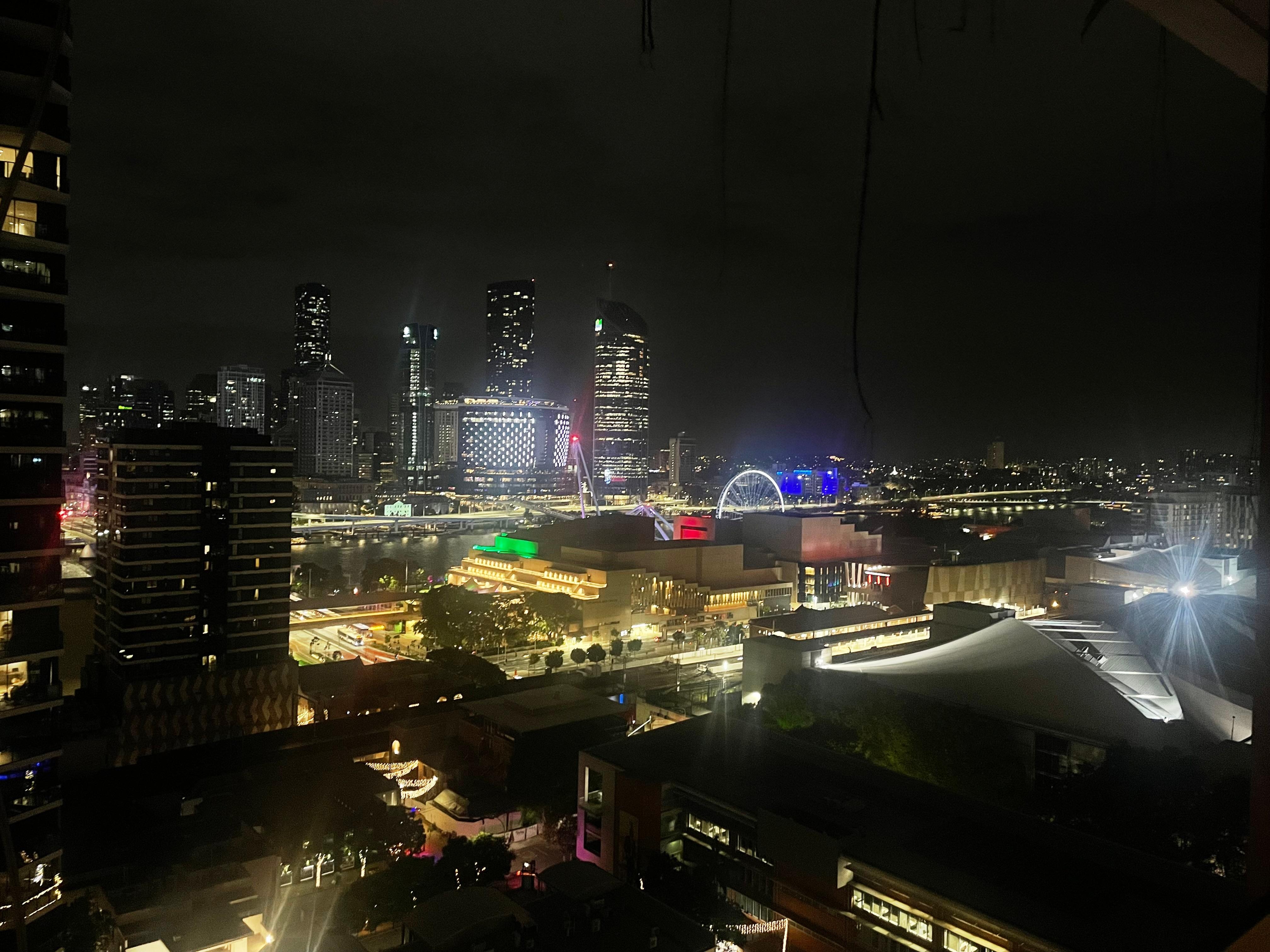 View from balcony at night. Amazing! 