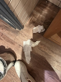 Rubbish on floor from previous guests