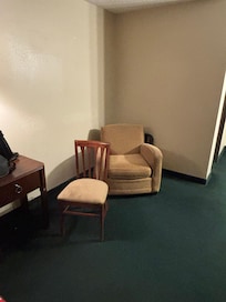 No desk or coffee table! Plenty of space for either, though