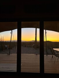 Sunrise from inside the glamp.