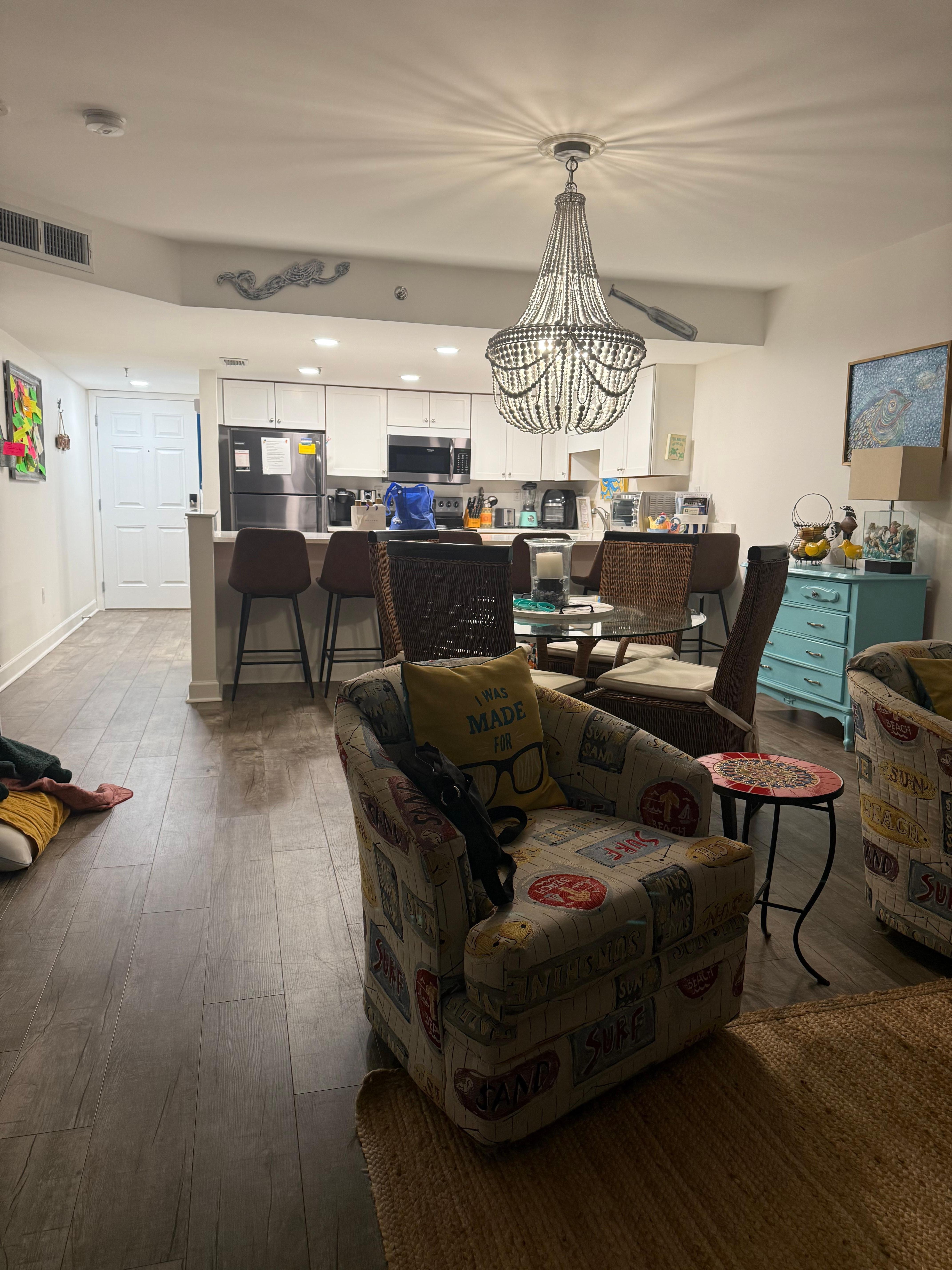 Living room and kitchen