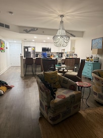 Living room and kitchen