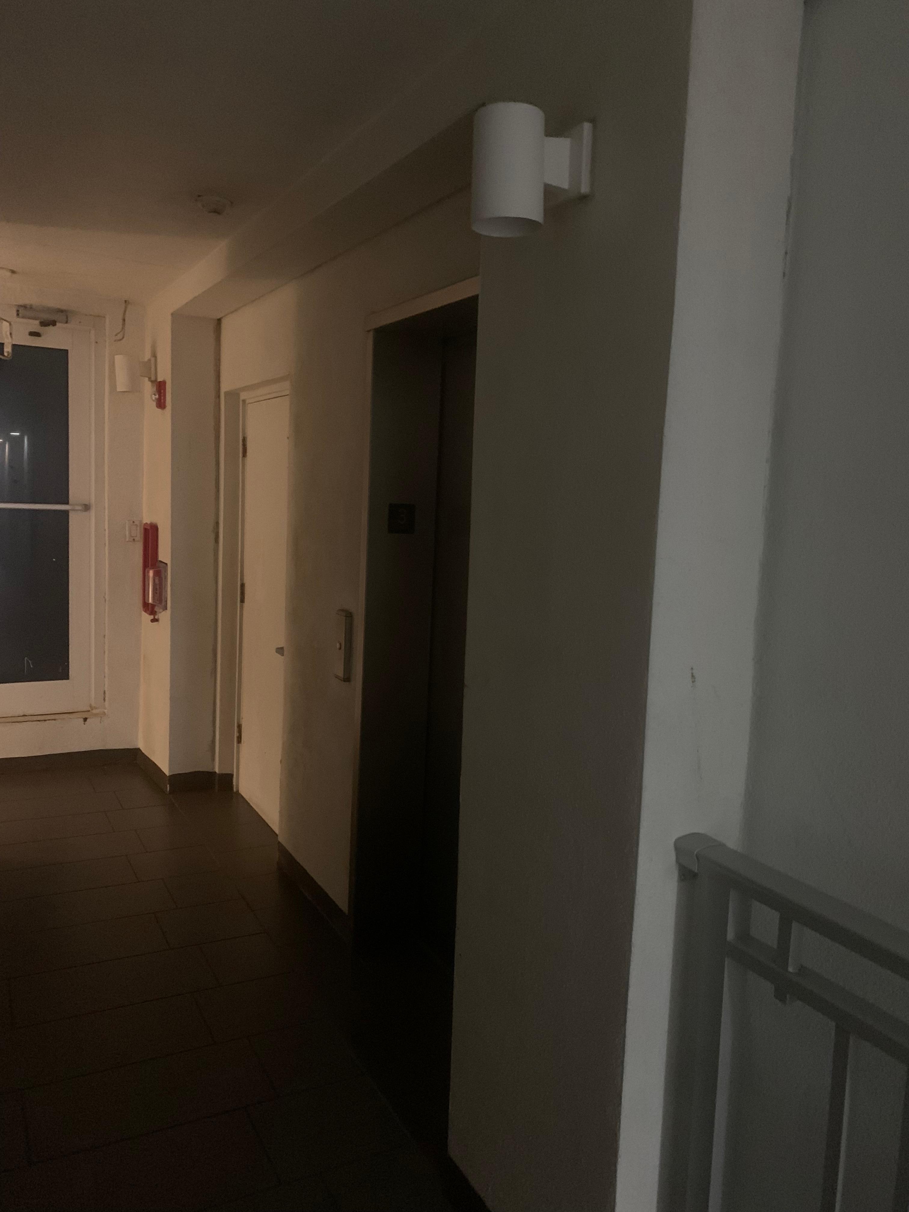 Light out by the only elevator 