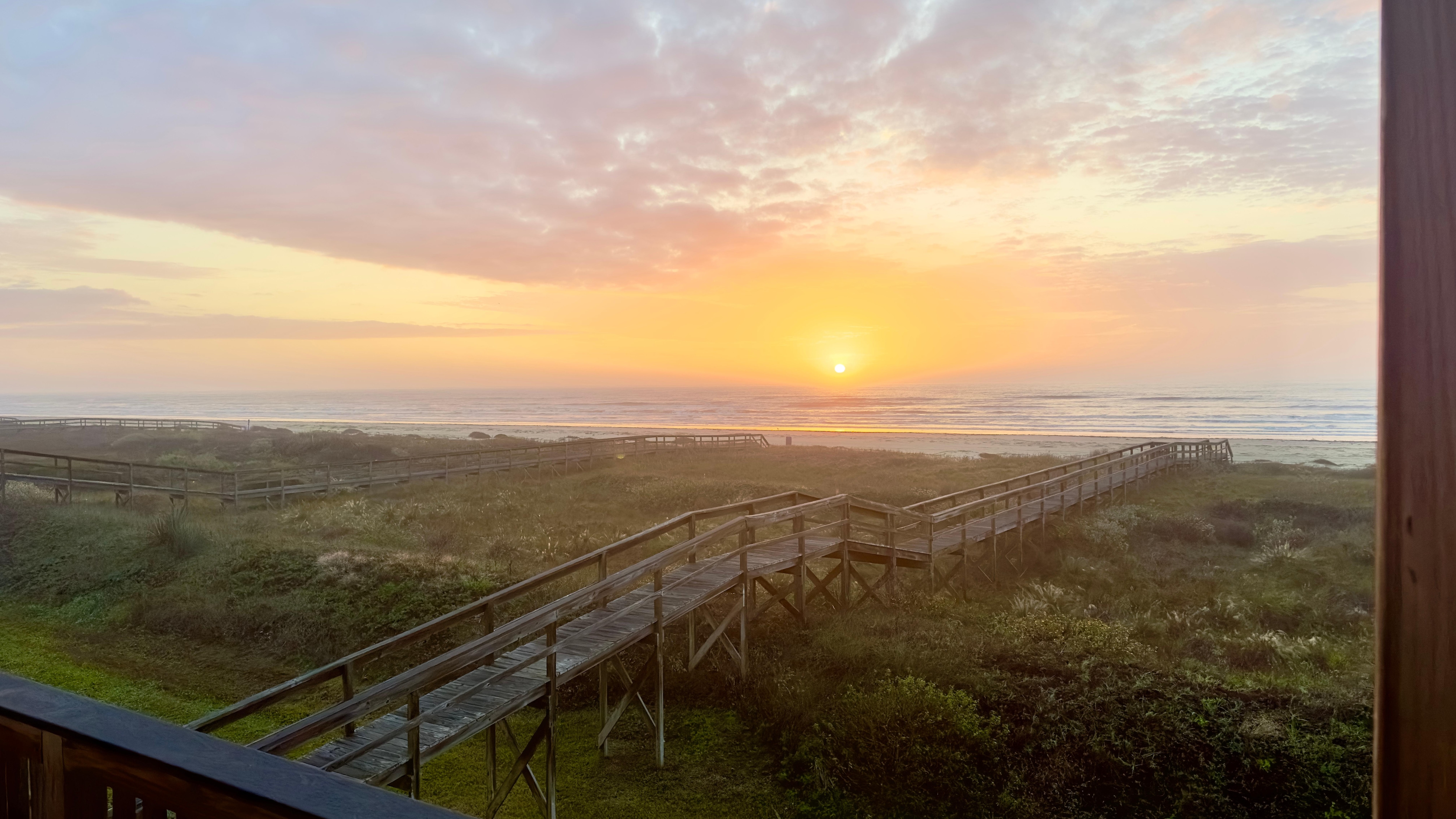 Early morning beach view from the deck