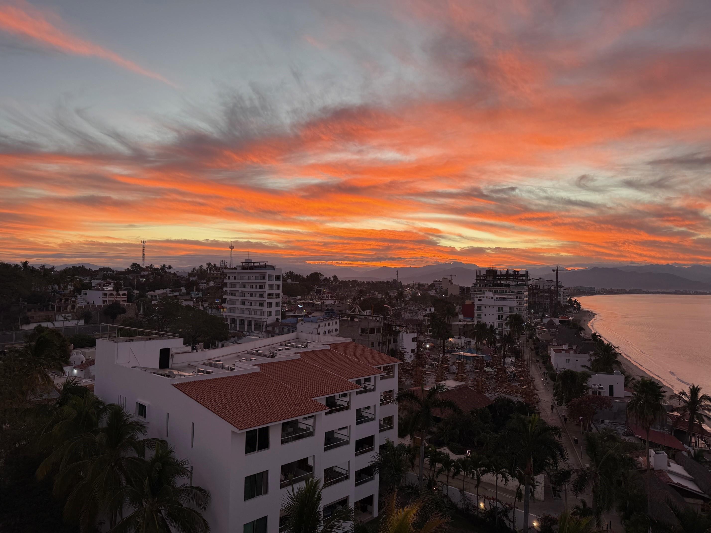 sunrise over Bucerias (from balcony)