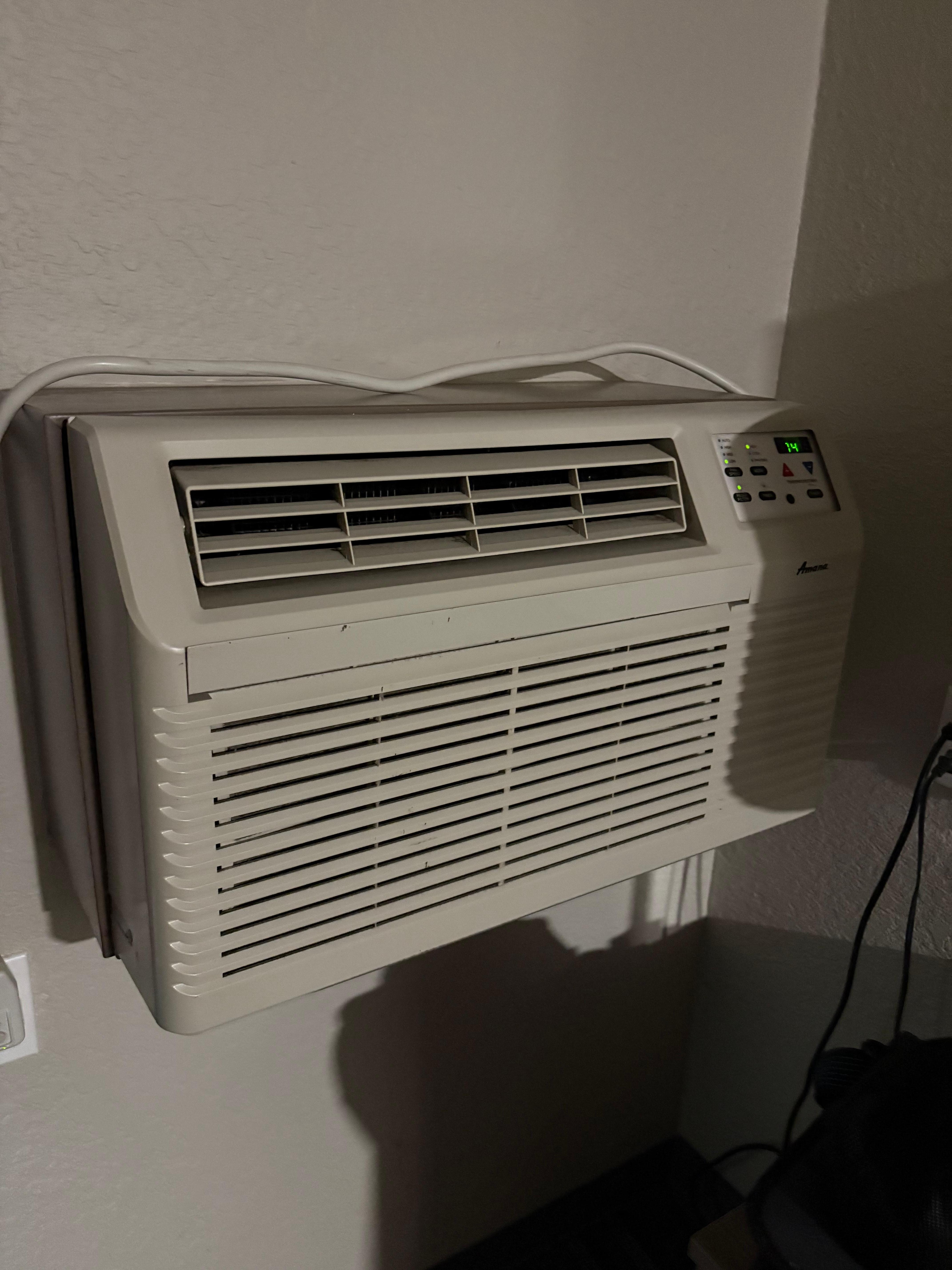 This unit is air and heat and it’s very loud every time the heat kicks on kept us up all night