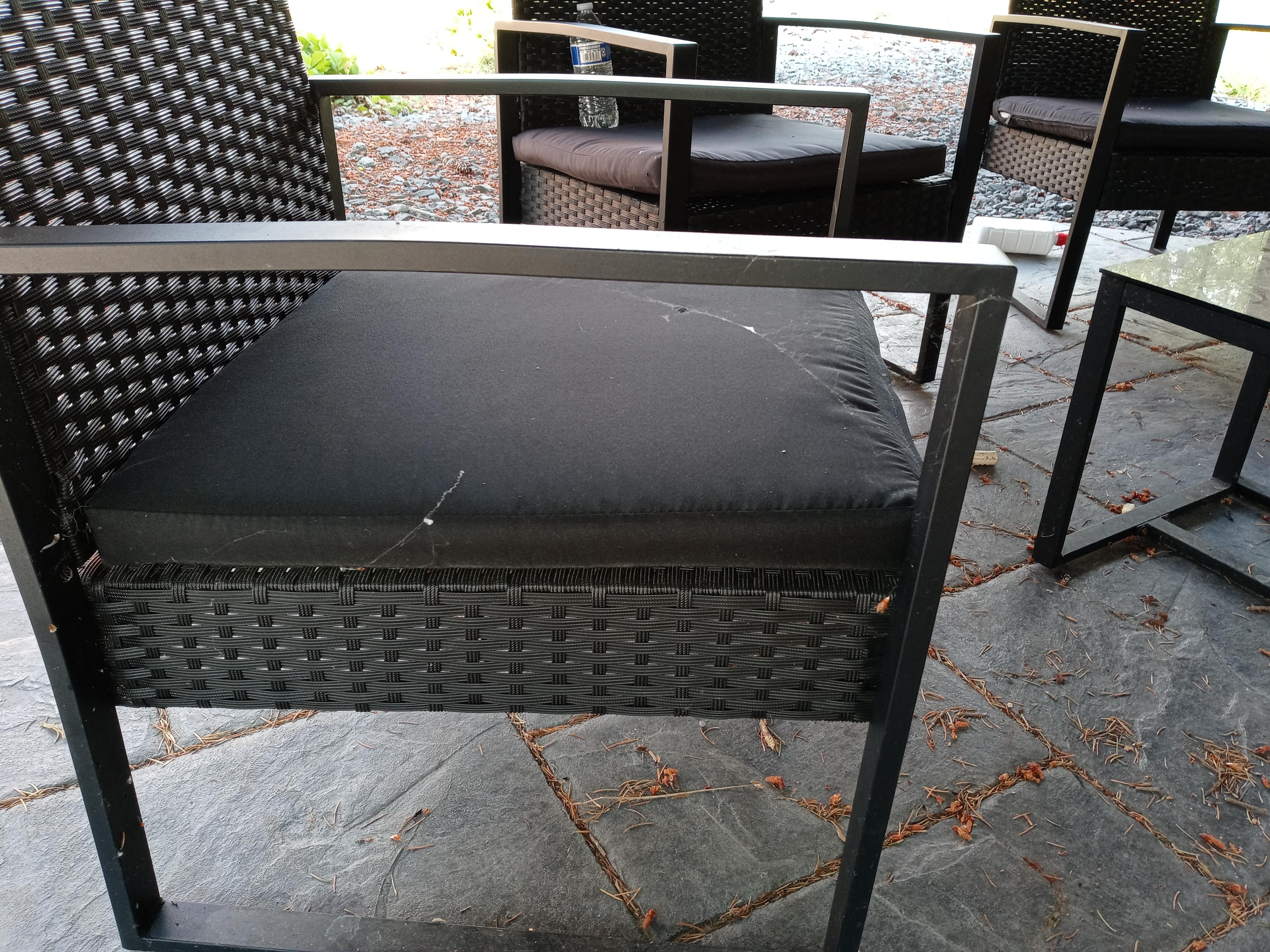 Spider webs on chairs